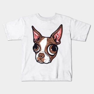 Brown Boston Terrier Kids T-Shirt